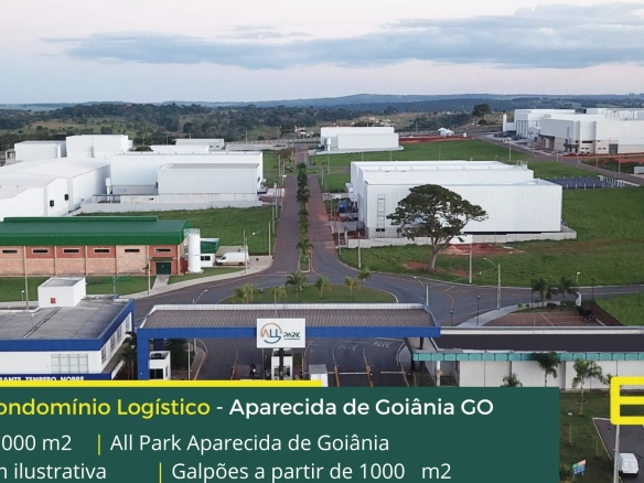 Aluguel de galpões em Aparecida de Goiânia GO - All Park. Galpão para alugar em Aparecida de Goiânia em condomínio com segurança e docas