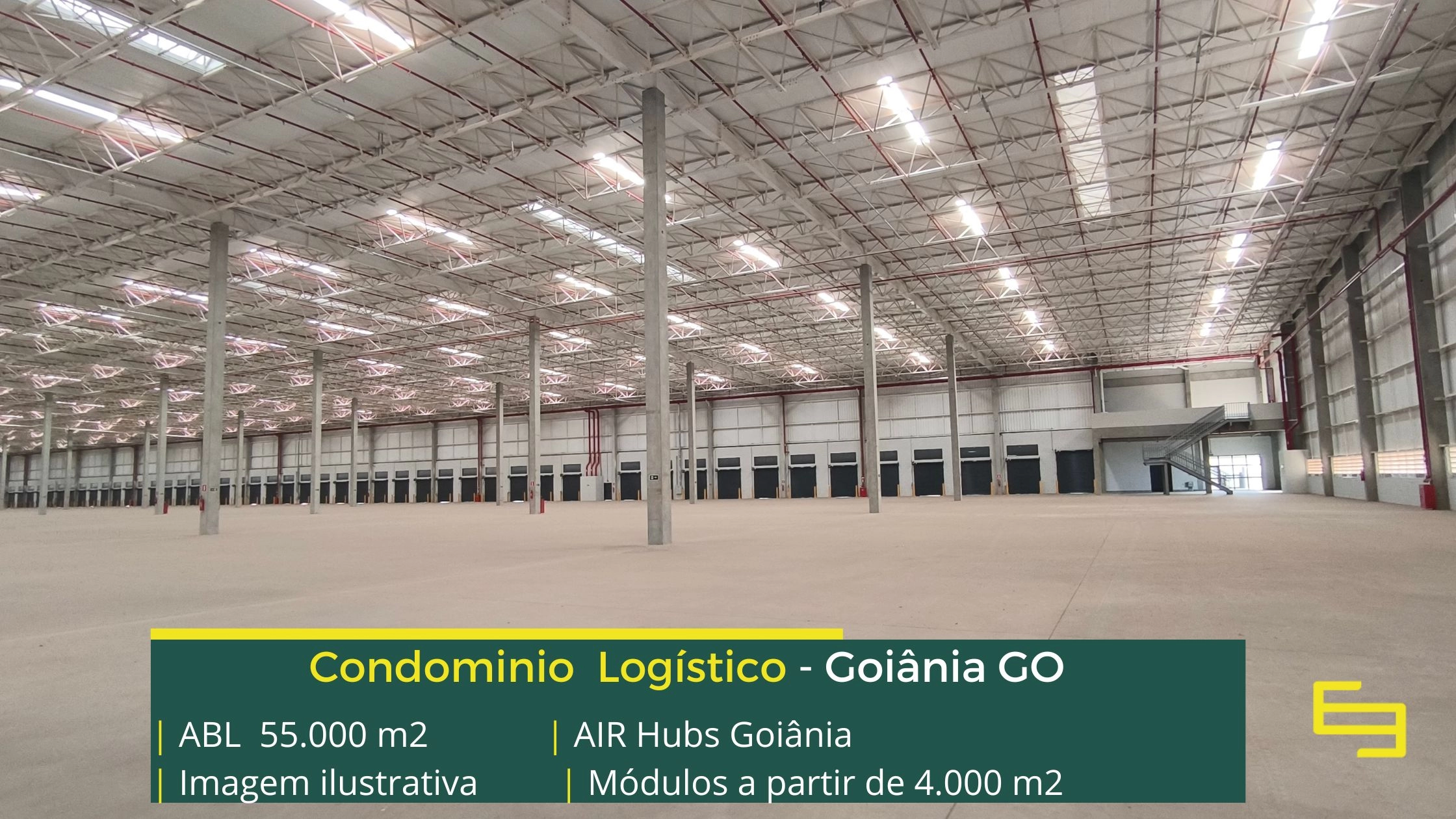 Galpões para alugar em Goiânia GO em condomínio logístico. O Air Hubs Goiânia conta com portaria 24 horas, docas, amplo pátio de manobras