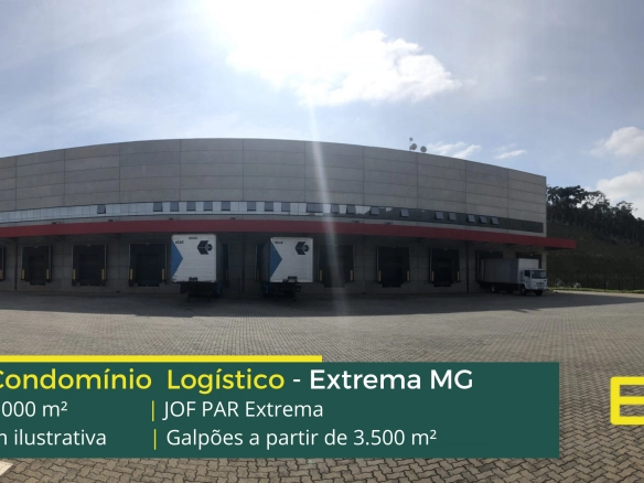 Galpões logísticos em Extrema MG - Aluguel de galpão em Extrema MG com portaria e segurança, docas, amplo pátio de manobras, estacionamento