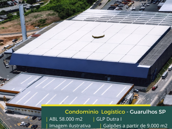 Galpões logísticos em Guarulhos SP - GLP Dutra I. Aluguel de galpões em Guarulhos com Altura de 12 metros, docas, com portaria e segurança