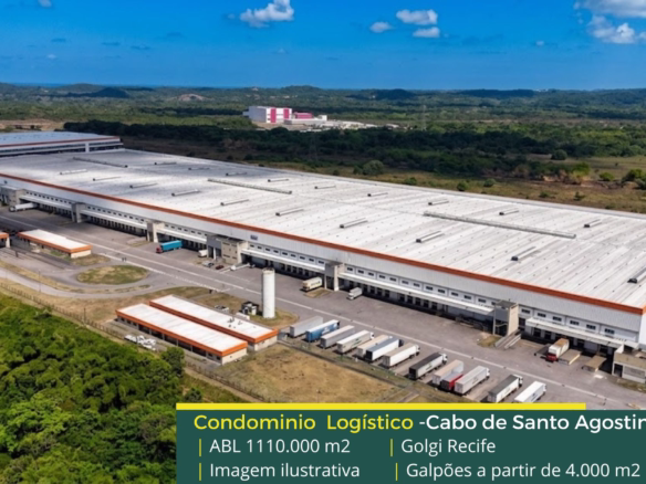 Galpão logístico para alugar em Recife - Golgi Recife. Aluguel de galpões em Recife PE com portaria e segurança, docas e piso industrial