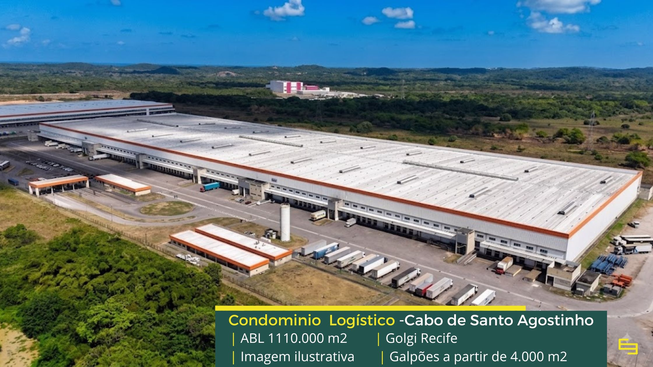 Golgi Recife Galpão logístico para alugar em Recife - Golgi Recife. Aluguel de galpões em Recife PE com portaria e segurança, docas e piso industrial