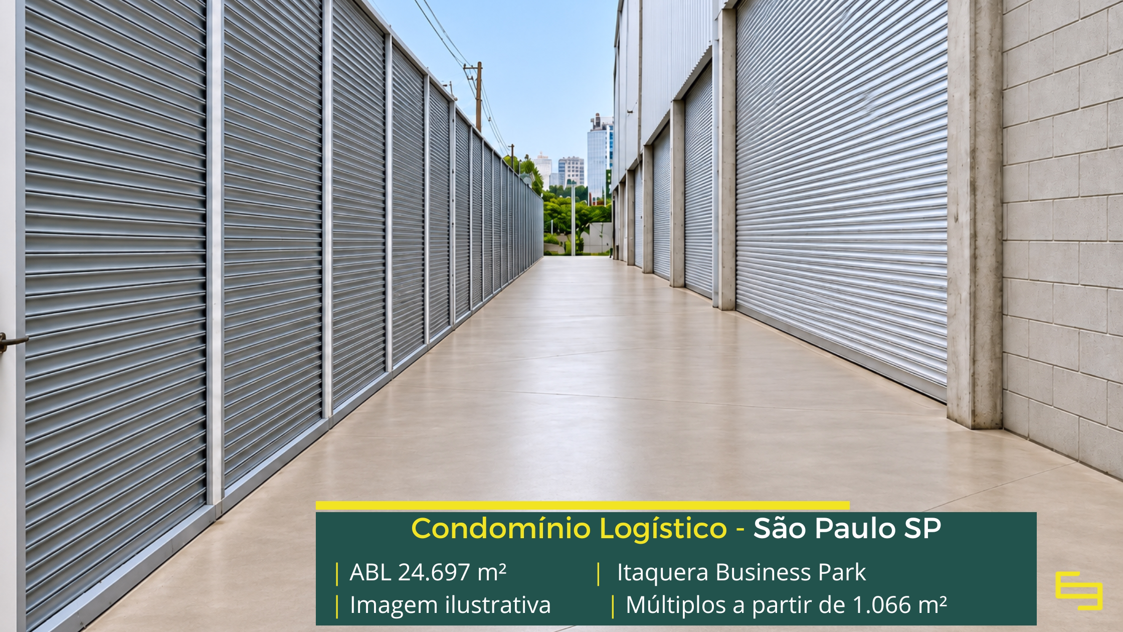 Itaquera Business Park: galpão em Itaquera com módulos a partir de 1.066 m², pé-direito de 12 m, piso para 6 t/m² e docas.
