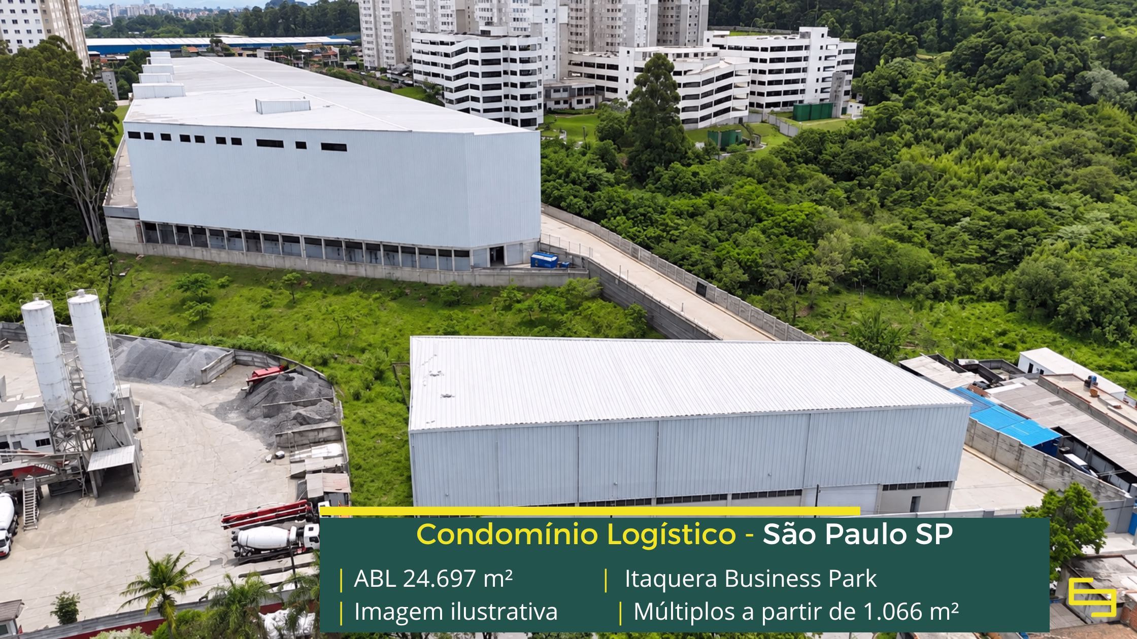 Itaquera Business Park: galpão em Itaquera com módulos a partir de 1.066 m², pé-direito de 12 m, piso para 6 t/m² e docas.