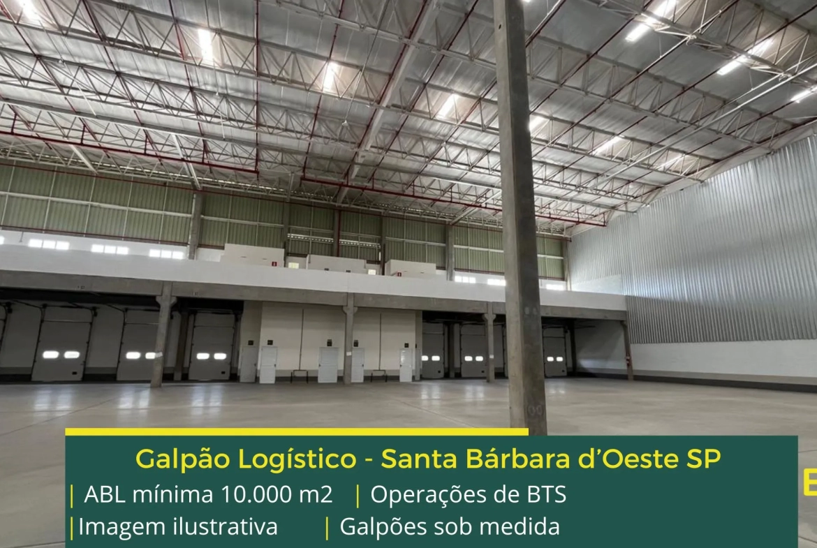 Galpão para alugar em Santa Bárbara d’Oeste SP – BTS. Aluguel de galpões logísticos com docas, piso industrial e com ótima localização
