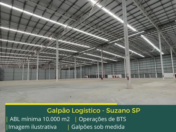 Galpão para alugar em Suzano SP. Aluguel de galpões com docas, piso industrial, altura de 12 metros e com localização privilegiada