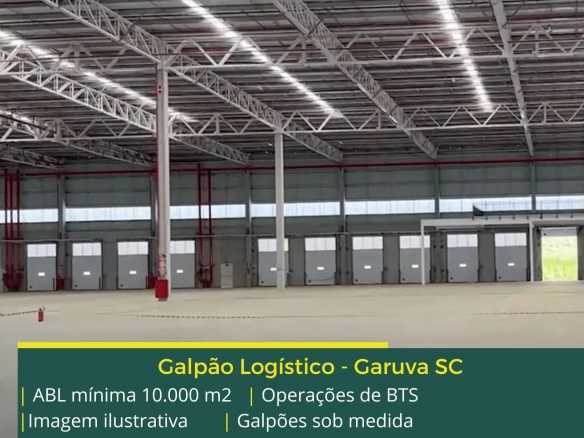 Galpão para alugar em Garuva SC – BTS. Aluguel de galpões com docas, fácil acesso ao Porto, docas para carga e descarga, amplo pátio