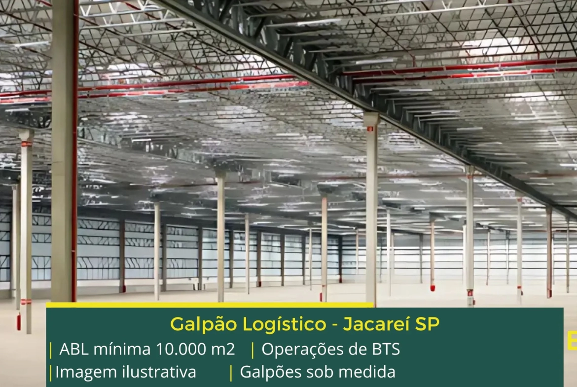 Galpão para alugar em Jacareí SP. Aluguel de galpões com segurança e portaria, galpões com docas, altura de 12 metros, piso industrial
