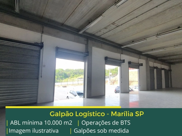Galpão para alugar em Marília SP – BTS. Aluguel de galpões com localização privilegiada, com docas, piso industrial e altura de 12 metros