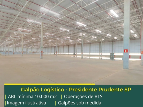 Galpão para alugar em Presidente Prudente SP – BTS. Aluguel de galpões em Presidente Prudente SP com docas, pátio de manobras asfaltado