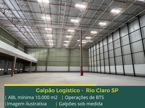 Galpão para alugar em Rio Claro SP – BTS. Locação de galpões em Rio Claro SP, com localização privilegiada, docas, altura de 12 metros