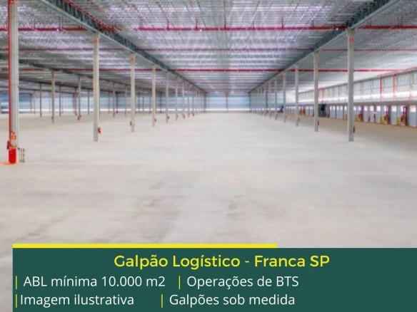Galpão para alugar em Franca SP. Aluguel de galpões com portaria blindada, amplo pátio de manobras, docas para carga e descarga.