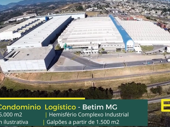 Galpões logísticos e Industriais em Betim - HCI Complexo Industrial. Aluguel de galpões em Betim, com rama ferroviário e ponte rolante
