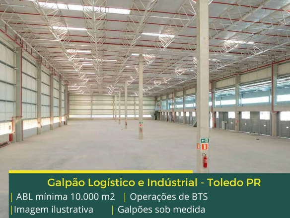 Galpão para alugar em Toledo PR – BTS. Galpões logísticos, industriais e para Varejo. Docas, piso industrial, possibilidade de climatização