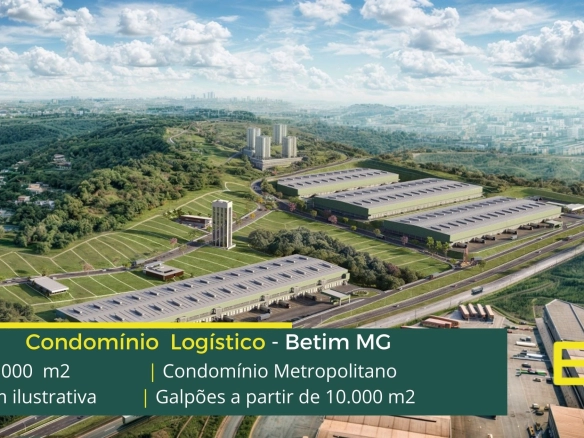 Aluguel de galpões logísticos em Betim MG em condomínio com estrutura para portaria 24 horas galpões de alto padrão com docas, altura 12 m