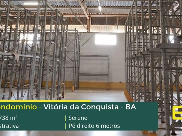 Galpão em Vitória da Conquista BA - Condomínio Serene Galpões/Armazéns/Condomínios logísticos e industriais para alugar com docas e patio