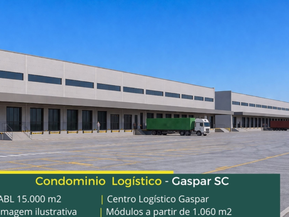 Galpão Logístico em Gaspar SC - Condomínio Bonifácio. Galpões/Armazéns/Condomínios logísticos e industriais para alugar com docas e pátio
