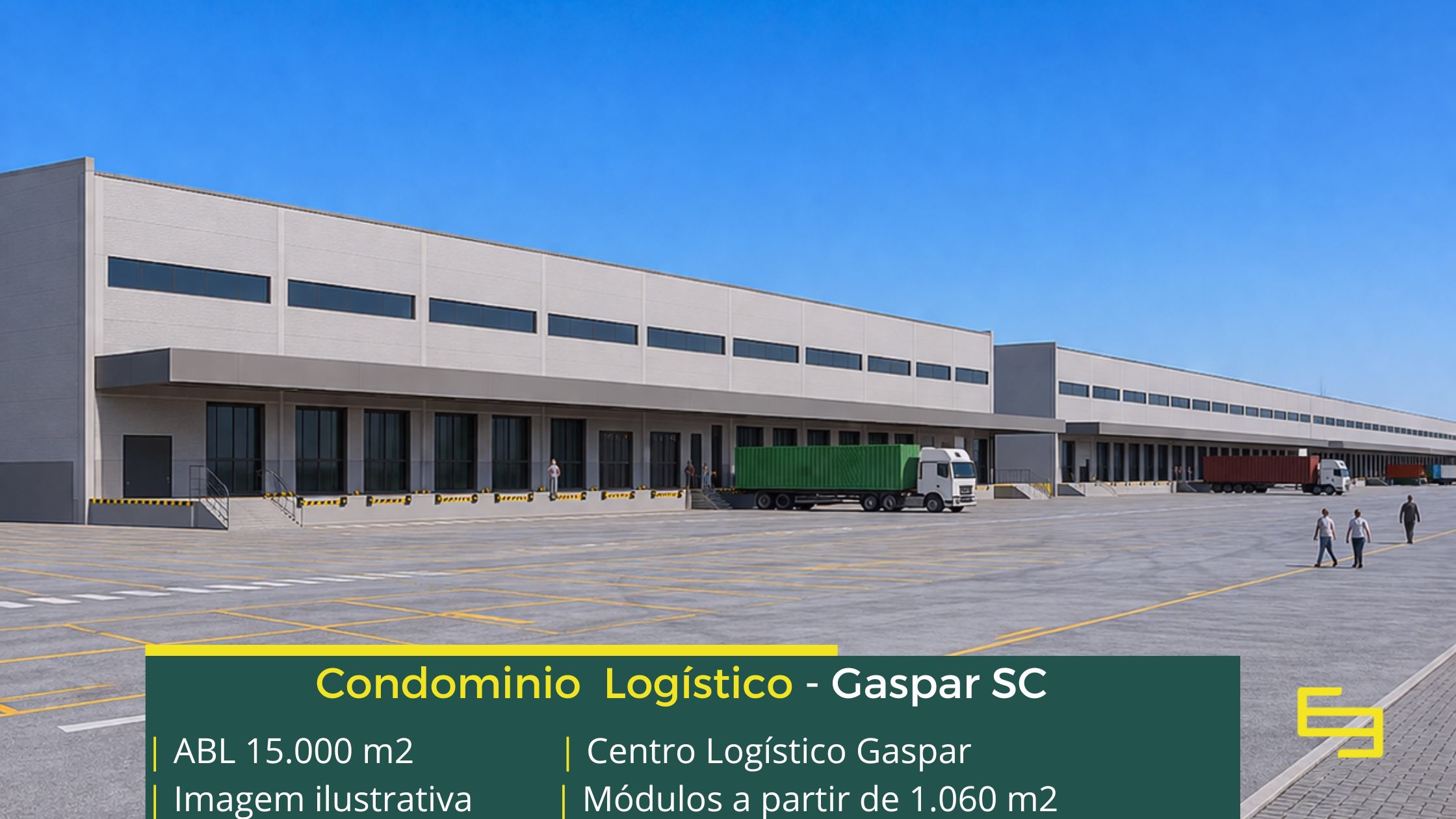 Galpão Logístico em Gaspar SC - Condomínio Bonifácio. Galpões/Armazéns/Condomínios logísticos e industriais para alugar com docas e pátio