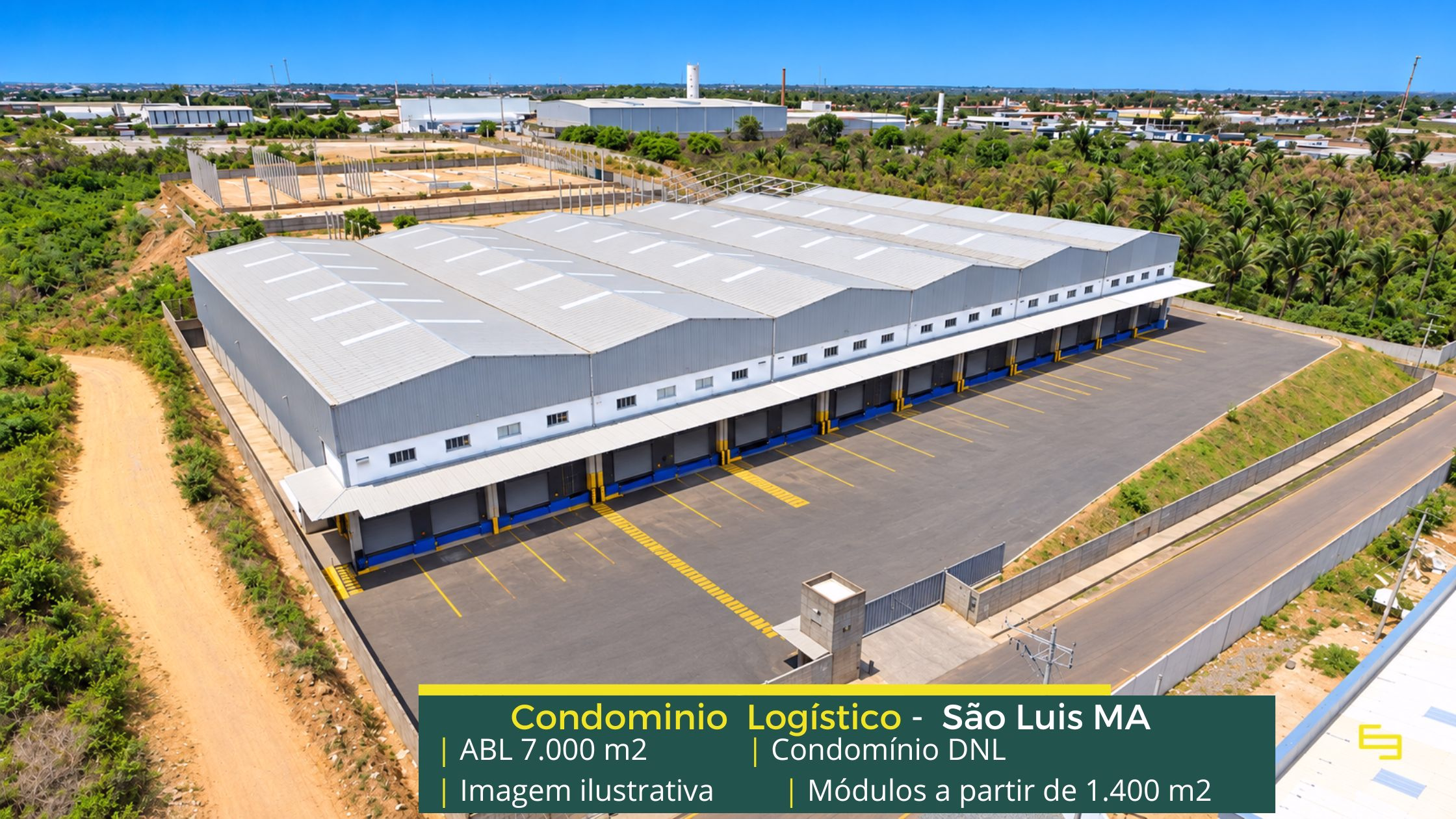 Galpão Logístico em São Luís - Condomínio DNL. Galpões/Armazéns/Condomínios logísticos e industriais para alugar com docas e pátio de manobras