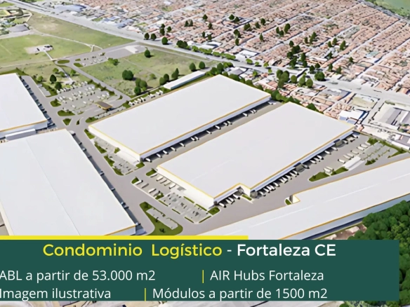 Galpão para alugar em Fortaleza - CE - Condomínio Air Hubs. Galpões em Fortaleza CE com docas, altura de 12 metros, mezaninos e pátio
