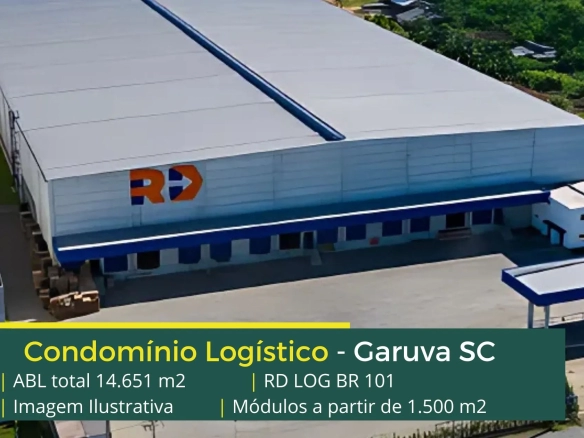 Aluguel de Galpões em Garuva SC - RD LOG 101. Galpão para alugar em Garuva SC com portaria e segurança, pátio e docas, próximo ao Porto