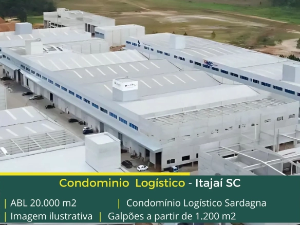 Locação de galpões em Itajaí SC - Condomínio Empresarial Trade Park Sardagna. Módulos a partir de 1200 m2 com docas, portaria e segurança