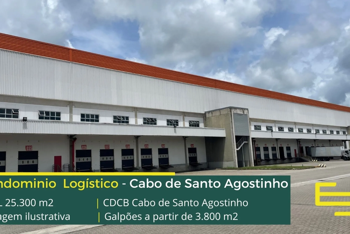 Galpões em Cabo de Santo Agostinho PE - CDCB Cabo. Aluguel de galpão em Cabo de Santo Agostinho em condomínio logístico com docas e portaria