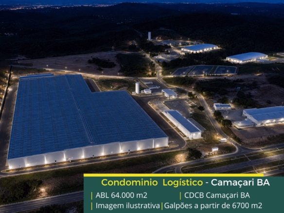 Galpões em Camaçari BA - CDCB Camaçari. Aluguel de galpão em Camaçari em condomínio logístico com portaria e segurança 24 horas, docas, pátio