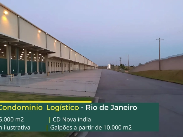 Galpões no Rio de Janeiro RJ - CD Nova Índia. Aluguel do galpão no Rio de Janeiro em condomínio com portaria e segurança 24 horas, docas
