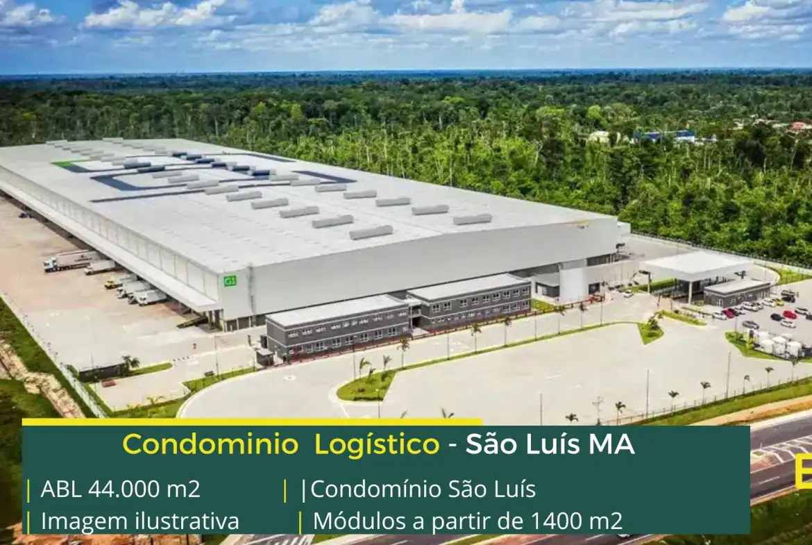 Galpão logístico para alugar em São Luís MA - Condomínio logístico São Luís. Aluguel de galpões em São Luís com portaria 24 horas, docas