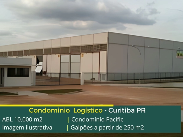 Galpões para alugar em Curitiba PR - Condomínio Pacific. Aluguel de galpão em Curitiba em condomínio com portaria 24 horas, docas, pátio, CFTV
