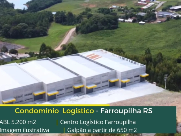 Galpão para Alugar em Farroupilha RS - Centro logístico Farroupilha. Galpões em Farroupilha RS para uso industrial e logístico, com pátio