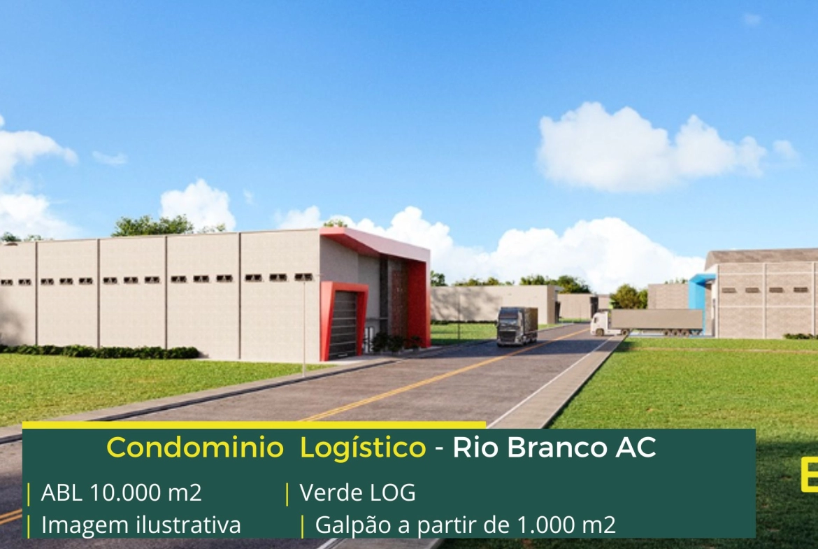 Galpão para alugar em Rio Branco AC - Condomínio Verde LOG. Aluguel de galpões em Rio Branco AC com portaria 24 horas, docas, pátio asfaltado