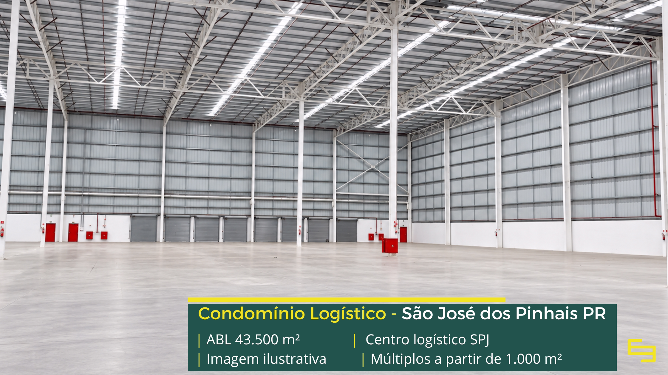 Galpão em São José dos Pinhais PR Centro Logístico SPJ, projeto Built to Suit em São José dos Pinhais PR, com nave única, cross docking, pé-direito de 12 m e piso para 6 t/m².