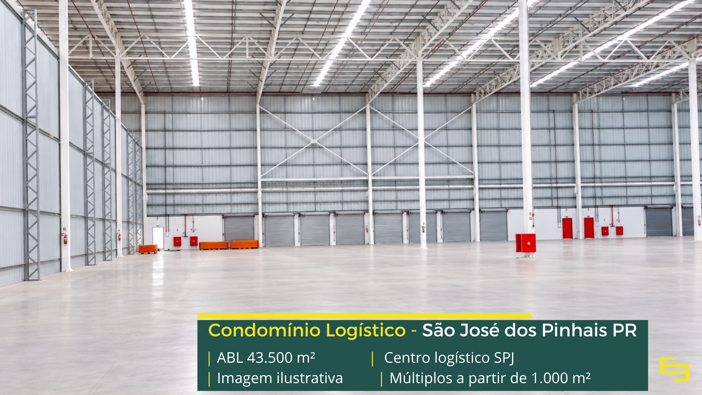 Galpão em São José dos Pinhais PR Centro Logístico SPJ, projeto Built to Suit em São José dos Pinhais PR, com nave única, cross docking, pé-direito de 12 m e piso para 6 t/m².
