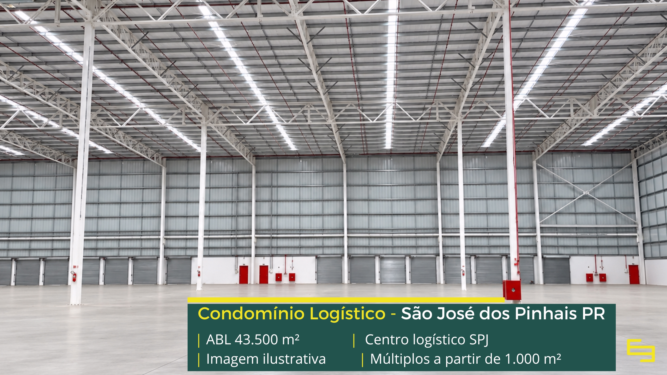 Galpão em São José dos Pinhais PR Centro Logístico SPJ, projeto Built to Suit em São José dos Pinhais PR, com nave única, cross docking, pé-direito de 12 m e piso para 6 t/m².