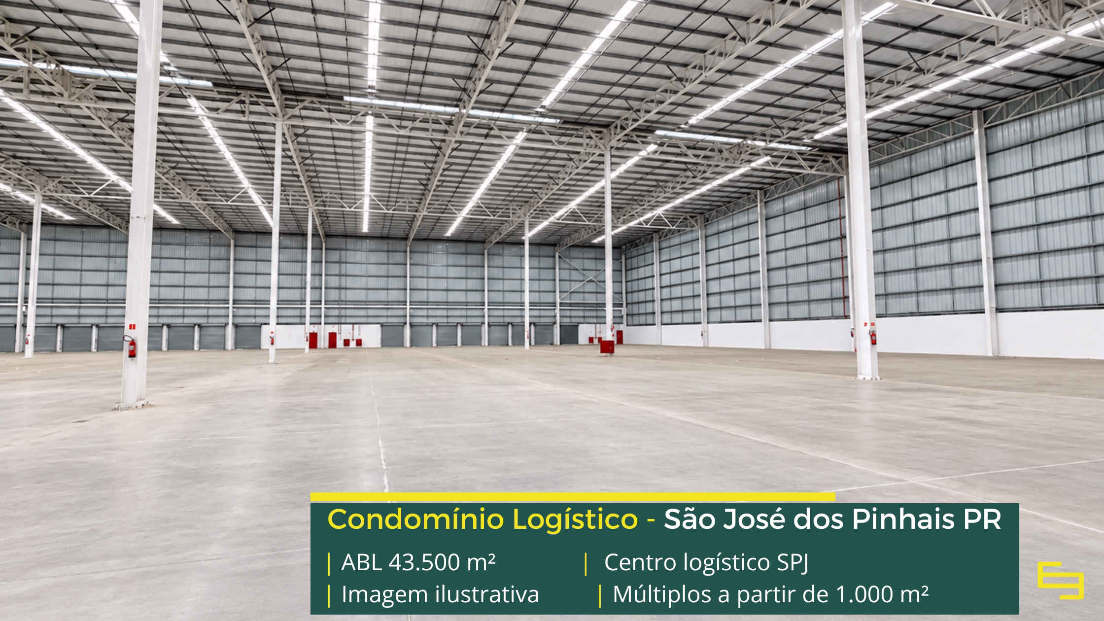 Galpão em São José dos Pinhais PR Centro Logístico SPJ, projeto Built to Suit em São José dos Pinhais PR, com nave única, cross docking, pé-direito de 12 m e piso para 6 t/m².