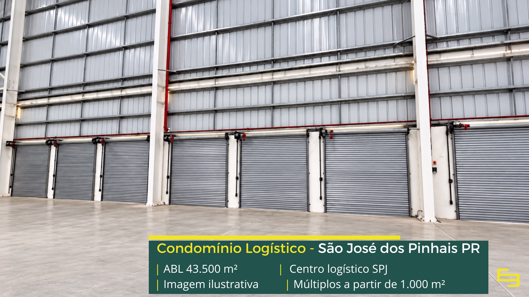 Galpão em São José dos Pinhais PR Centro Logístico SPJ, projeto Built to Suit em São José dos Pinhais PR, com nave única, cross docking, pé-direito de 12 m e piso para 6 t/m².