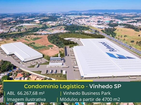 Galpão para alugar em Vinhedo - Vinhedo Business Park. Aluguel de galpões em Vinhedo em condomínio logístico com docas, portaria e segurança