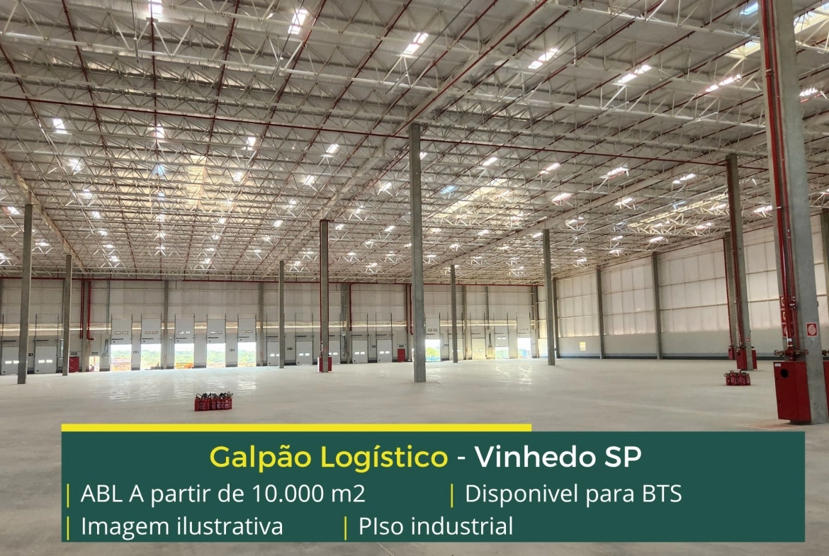 Galpão para alugar em Vinhedo SP - Built to Suit (BTS). Aluguel de galpões em Vinhedo SP com docas com niveladoras, piso industrial, guarita