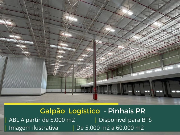 Galpão para alugar em Pinhais PR - Built To Suit. Aluguel de galpão logístico e industrial em Pinhais, com docas, rampa de acesso e pátio