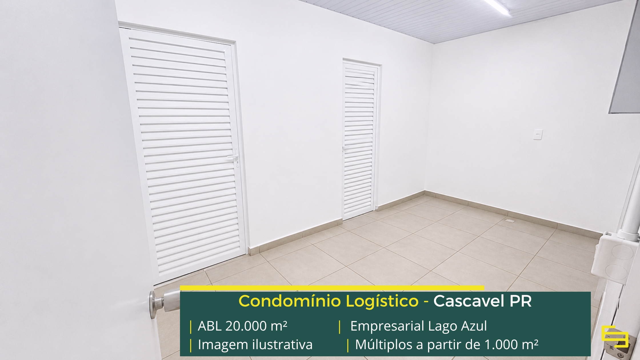 Galpão para alugar em Cascavel PR Empresarial Lago Azul Cascavel com aproximadamente 20.000 m² de ABL, galpões a partir de 1.000 m², piso de 6 t/m² e acesso à BR-369.