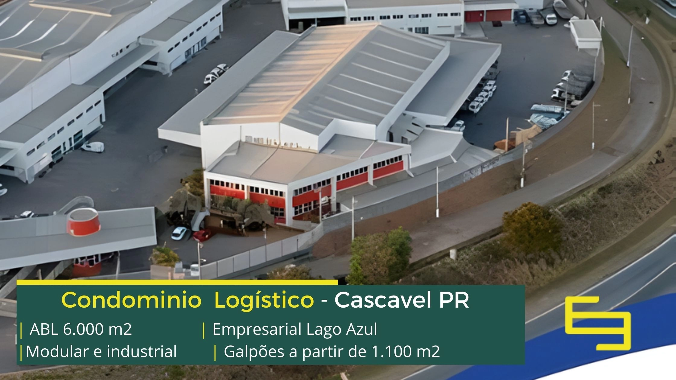 Galpão para alugar em Cascavel PR - Empresarial Lago Azul. Aluguel de galpões com portaria e segurança 24 horas, CFTV e docas com pátio