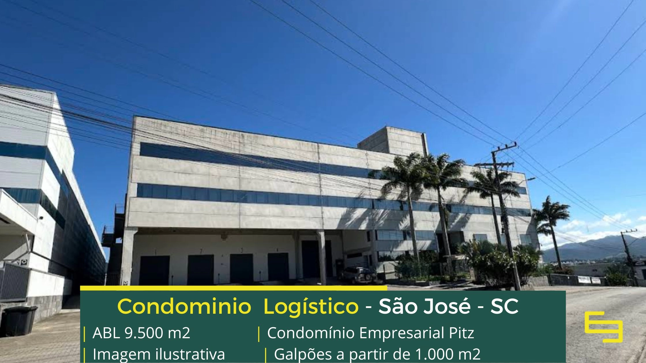 Galpões em São José SC - Condomínio Empresarial Pitz. Aluguel de galpão na região metropolitana de Florianópolis com docas, portaria 24 horas