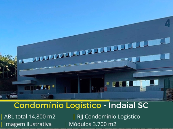 Galpão para alugar em Indaial SC - RJJ Condomínio Logístico que conta com portaria 24 horas, CFTV , amplo pátio de manobras, docas cobertas