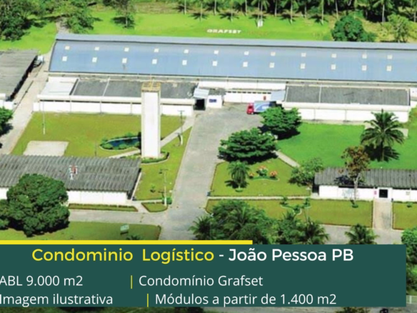 Locação de galpões João Pessoa PB - Condominio logístico Grafset. Galpões industriais a partir de 1400 m2, com entrada para carretas, vagas