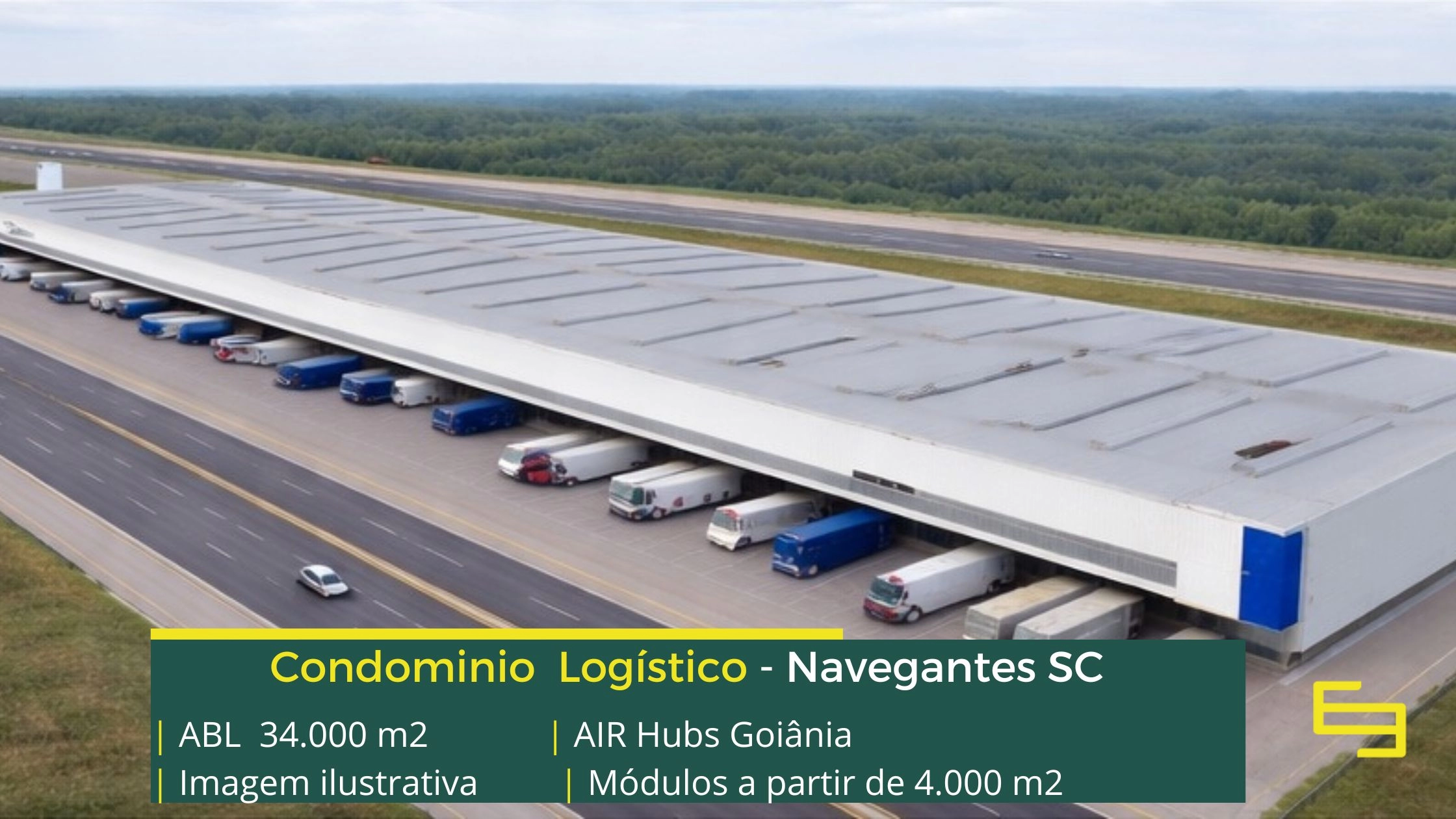Galpão para aluguel em Navegantes - AIr Hub Navegantes. Condomínio com portaria e segurança, amplo pátio, docas, estacionamento, CFTV