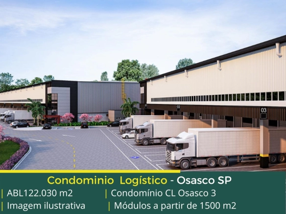 Galpões para alugar em Osasco SP - CL Osasco III. Galpões para armazenamento de mercadorias, e além disso, com docas e portaria 24 horas. 