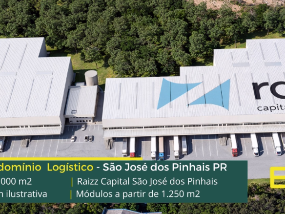 Galpão Para alugar em São José dos Pinhais - Raizz São José dos Pinhais. Condomínio logístico com portaria e segurança, docas, pátio, CFTV