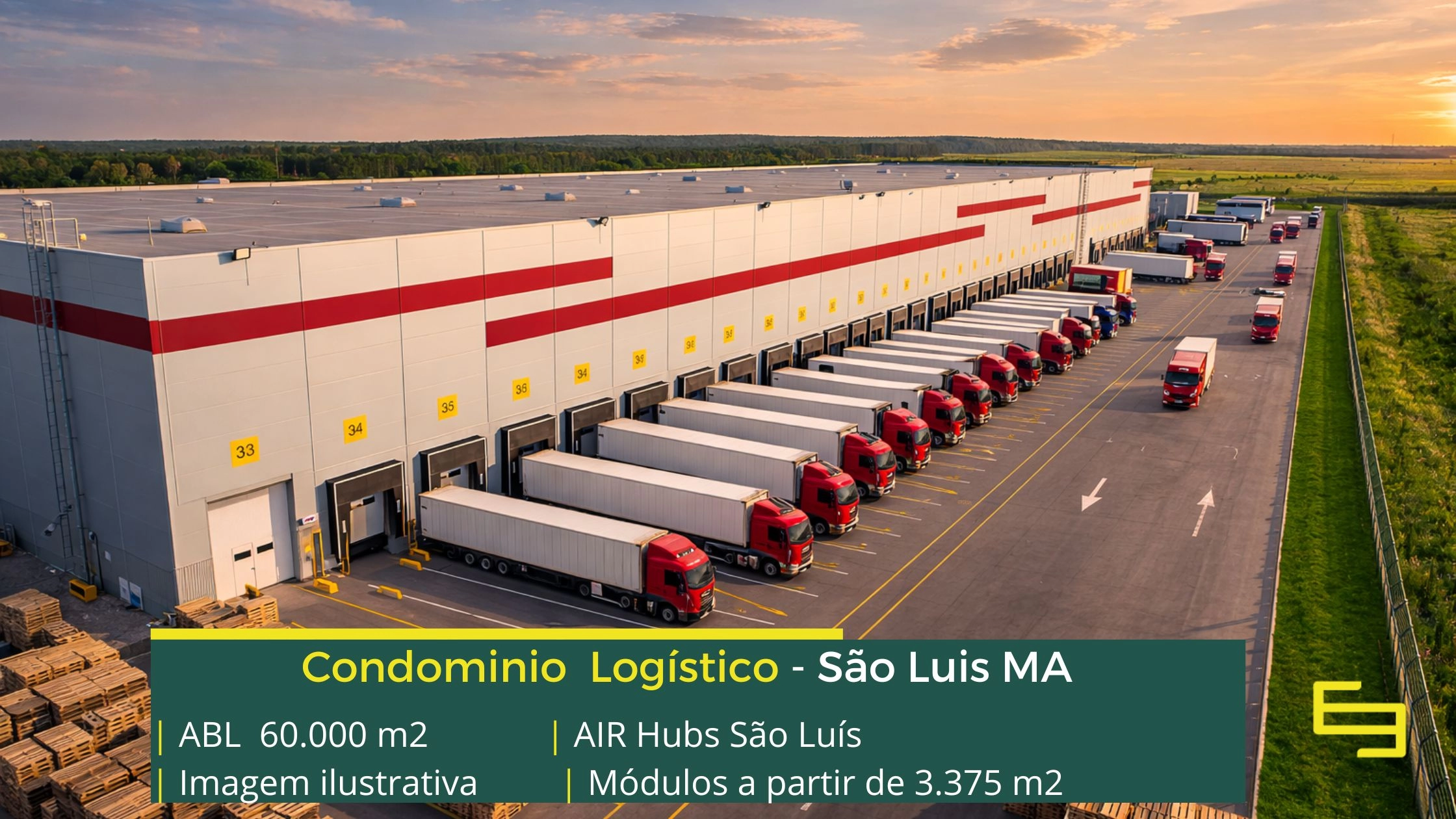 Galpão para aluguel em São Luis MA - AIR Hubs São Luis. Condomínio logístico com segurança 24 horas, pátio de manobras, docas, mezaninos